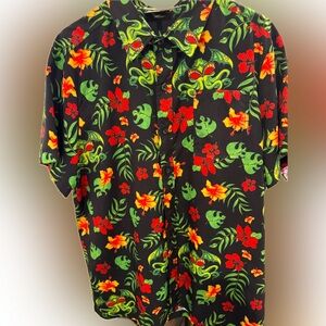 SOURPUSS TROPICTHULHU GUYS BUTTON DOWN Hawaiian Luau Shirt XL